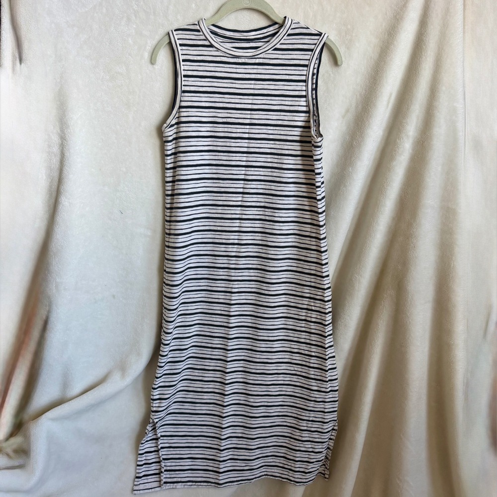 Universal Thread Striped Midi Dress Sleeveless Size S Side Slit Cotton Tank
